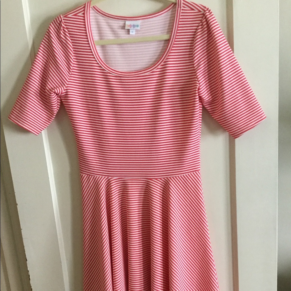 LuLaRoe M Nicole Red and White Stripe